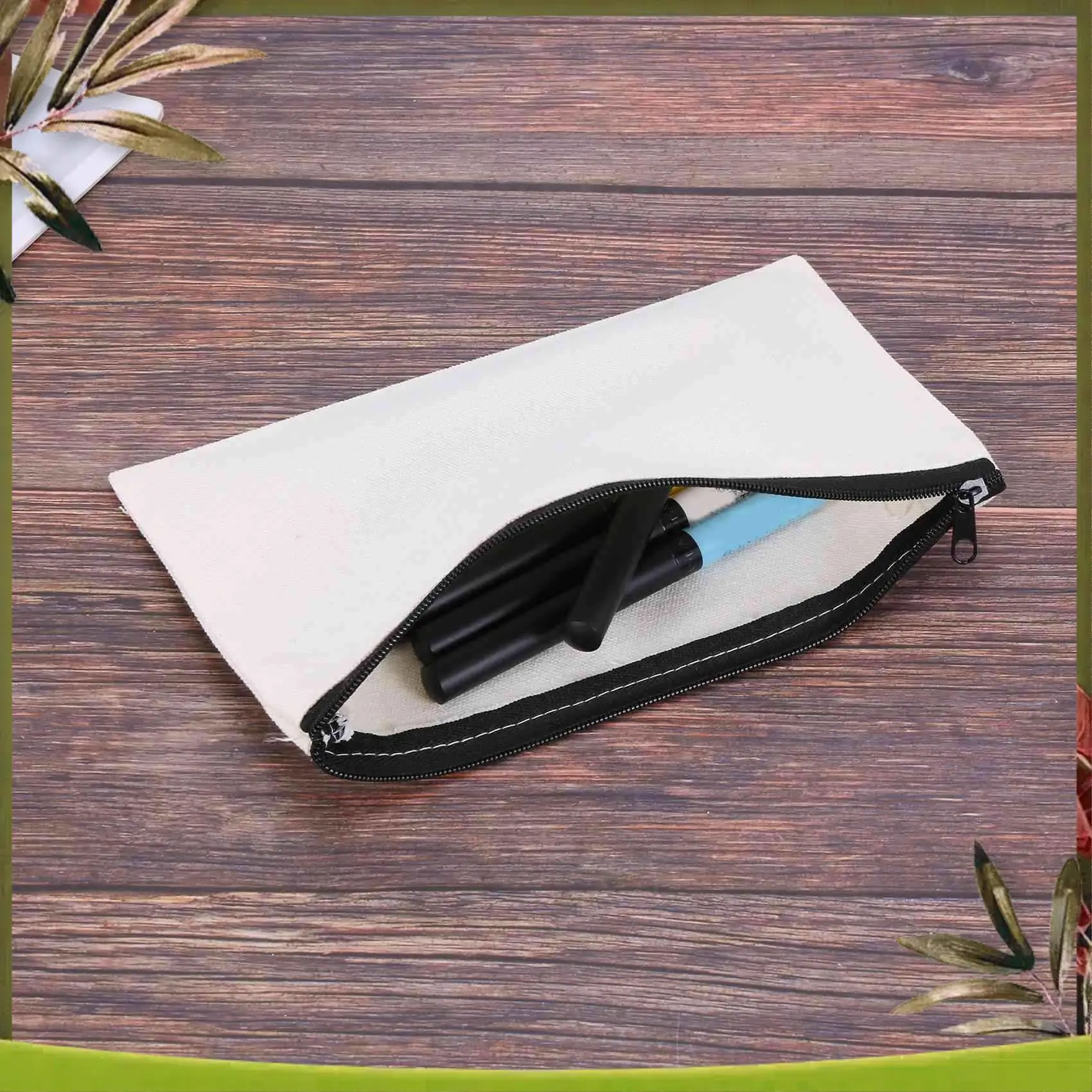 

New-40Pcs Canvas Makeup Bags Canvas Zipper Pouch Bags Pencil Case Blank DIY Bags Cosmetic Pouch For Travel DIY Craft School