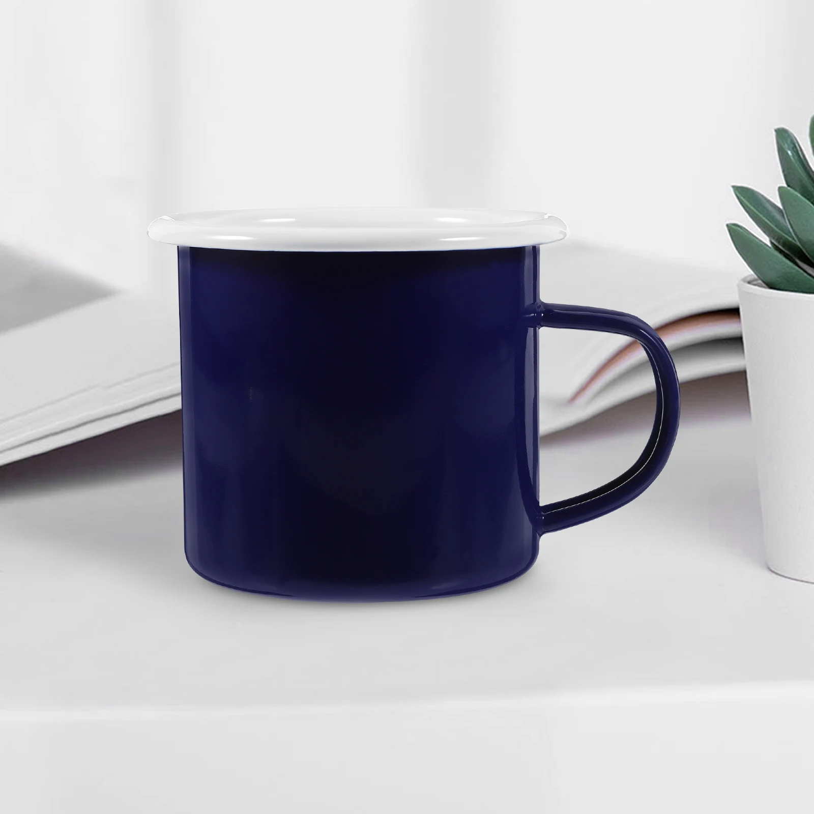 

2 Pcs Retro Enamel Mug Vintage Style Drinking Cup for Travel Tea Coffee Water Cups Easy Clean Practical Home Office Use