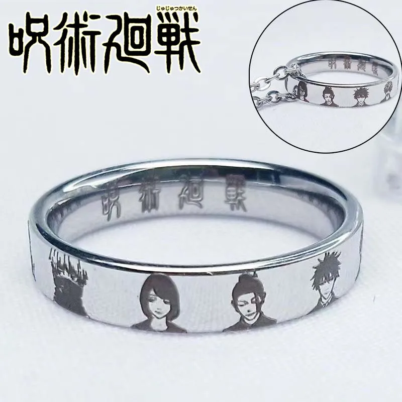 Jujutsu Kaisen Itadori Yuji التيتانيوم الصلب الدائري للرجال النساء الحد الأدنى خواتم الاصبع عادية غير يتلاشى حلقة قلادة هدايا جديد
