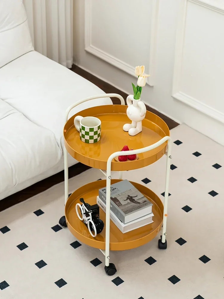 

Cream wind mobile side few simple small apartment household snack cart