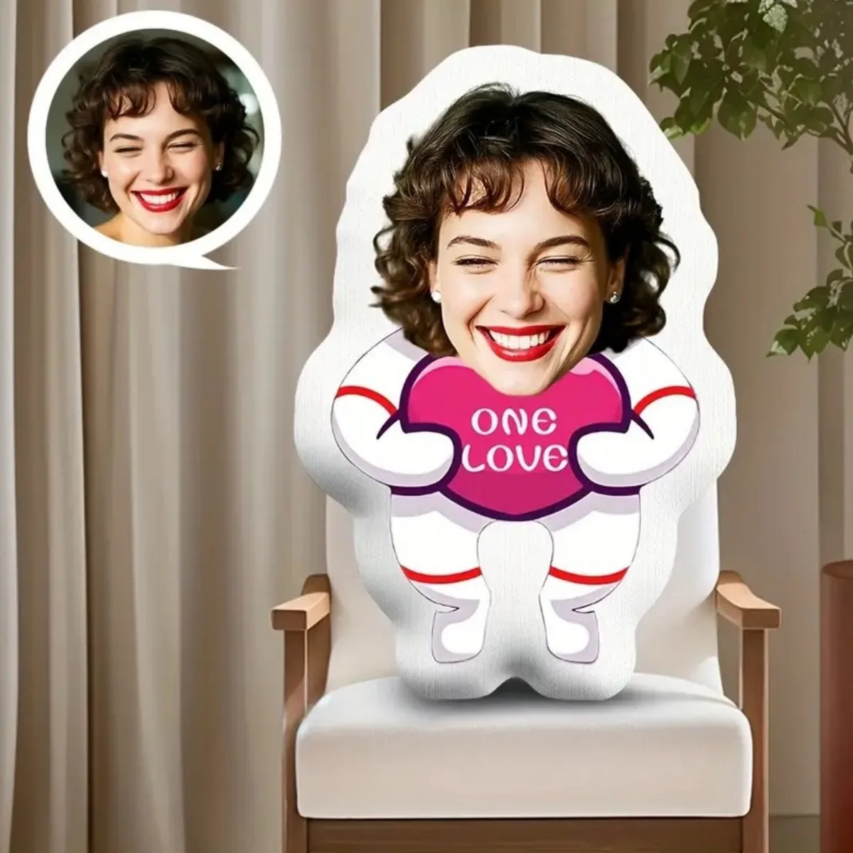 وسادة قطيفة منزلية مخصصة للصور - هدية مخصصة على شكل وجه مع صورتك، هدية مضحكة ومثيرة للاهتمام