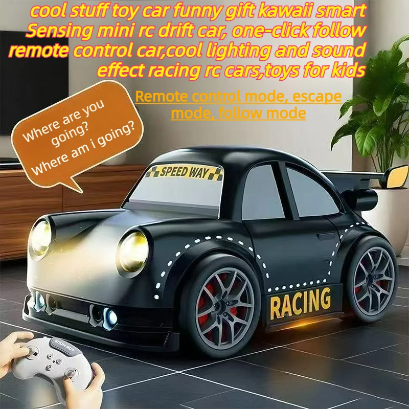 Cool Stuff Toy Car Funny Gift-Kawaii Intelligent Mini Rc Drift Car,One-click Demo Rc Cars,Remote Control Car Model,Toys for Kids