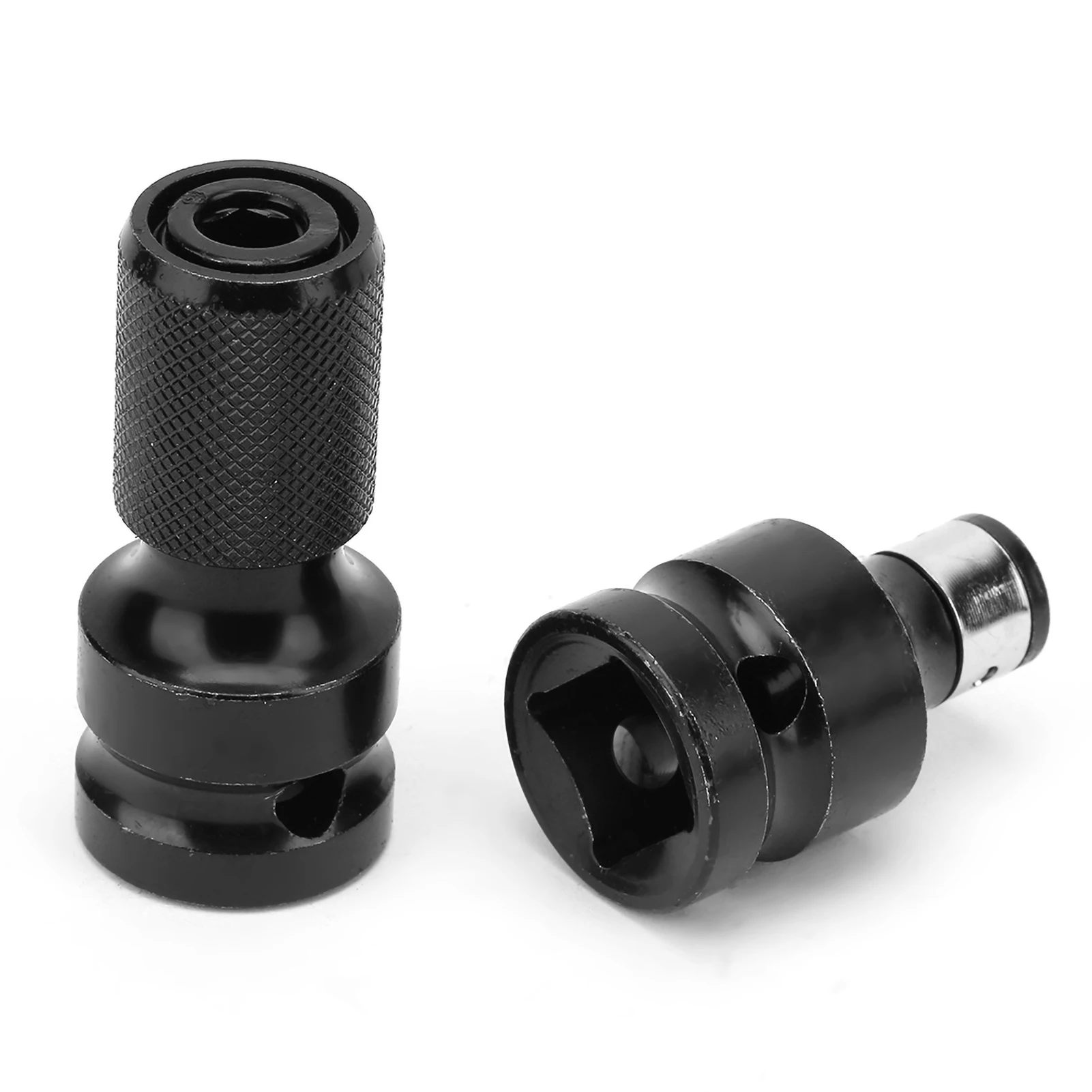 2Pcs 1/2 to 1/4 Hex Female Telescopic Socket Adapter Electric Wrench Adapter Telescopic Ejector Adapter