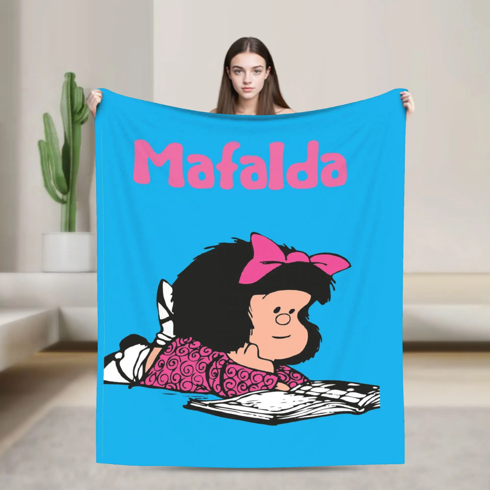 

Mafaldas Amine Coral Fleece Plush Throw Blankets Cute Cartoon Blanket for Bedding Couch Super Warm Quilt,