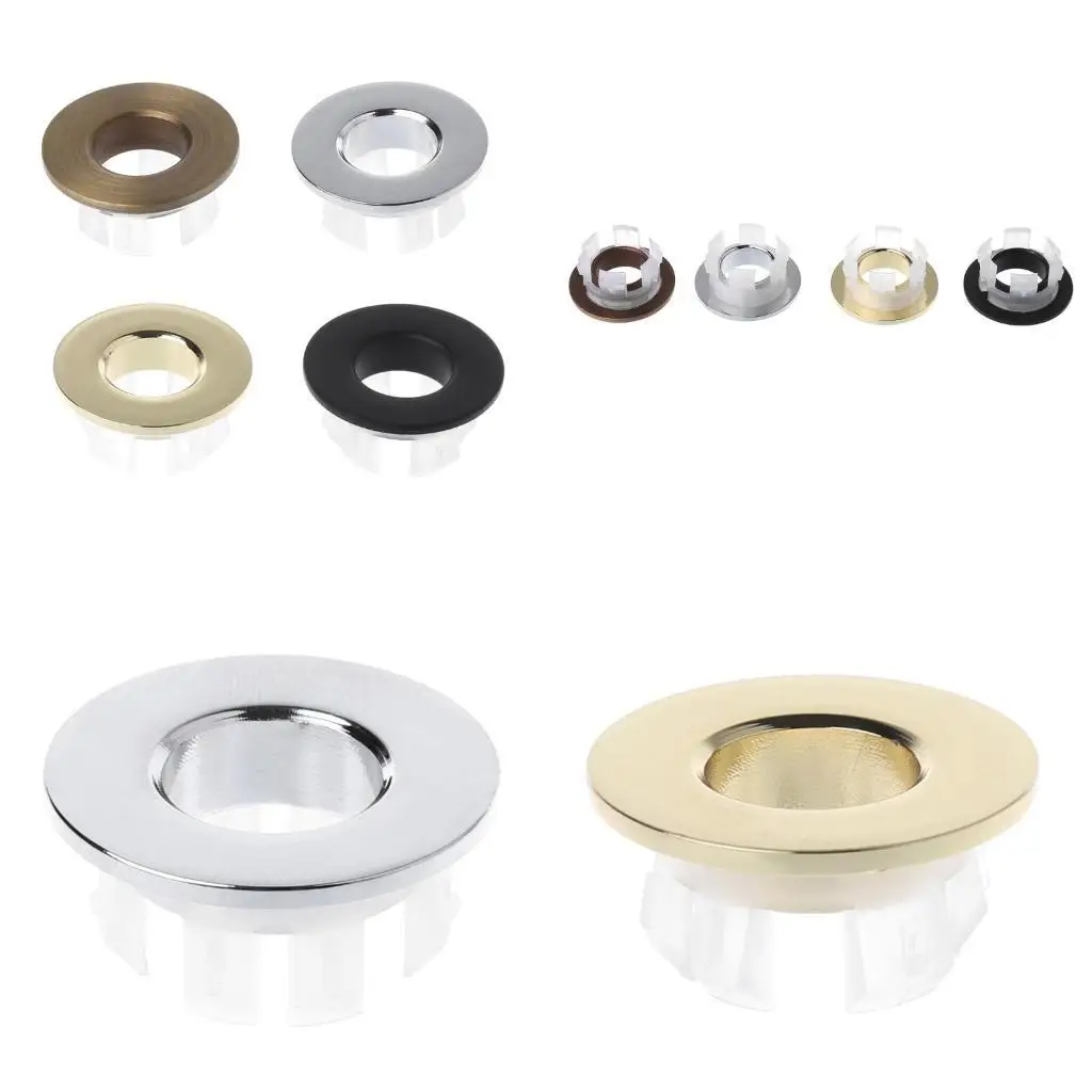 

Y1UD Sink Basin Trim Overflow Ring Cover Bathroom Kitchen Sink Round Hole Cover