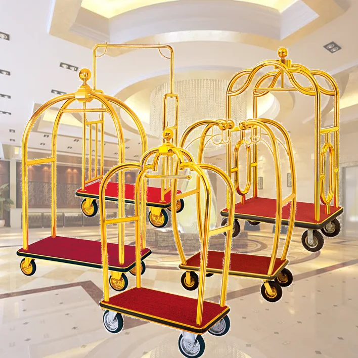 Heavybao Professional Bellman Luggage Trolley Cart For Hotel Use Luggage Trolley Cart Suitcases Luggage Trolley