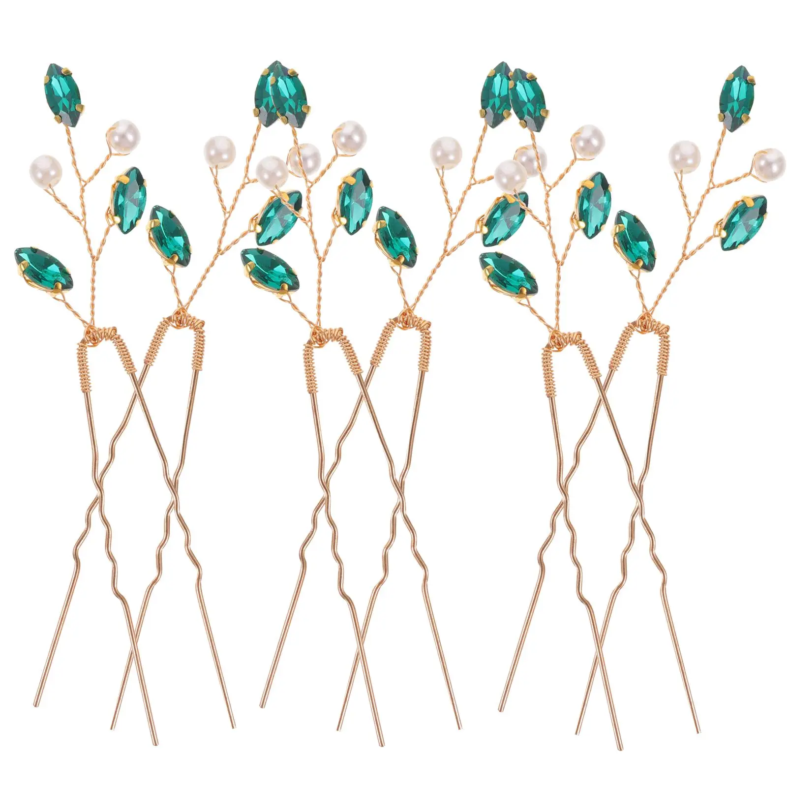 

6 Pcs Bridal Hairpins Pearl Rhinestone Elegant Wedding Accessories for Brides Light Weight Comfortable Fit Hair Forks