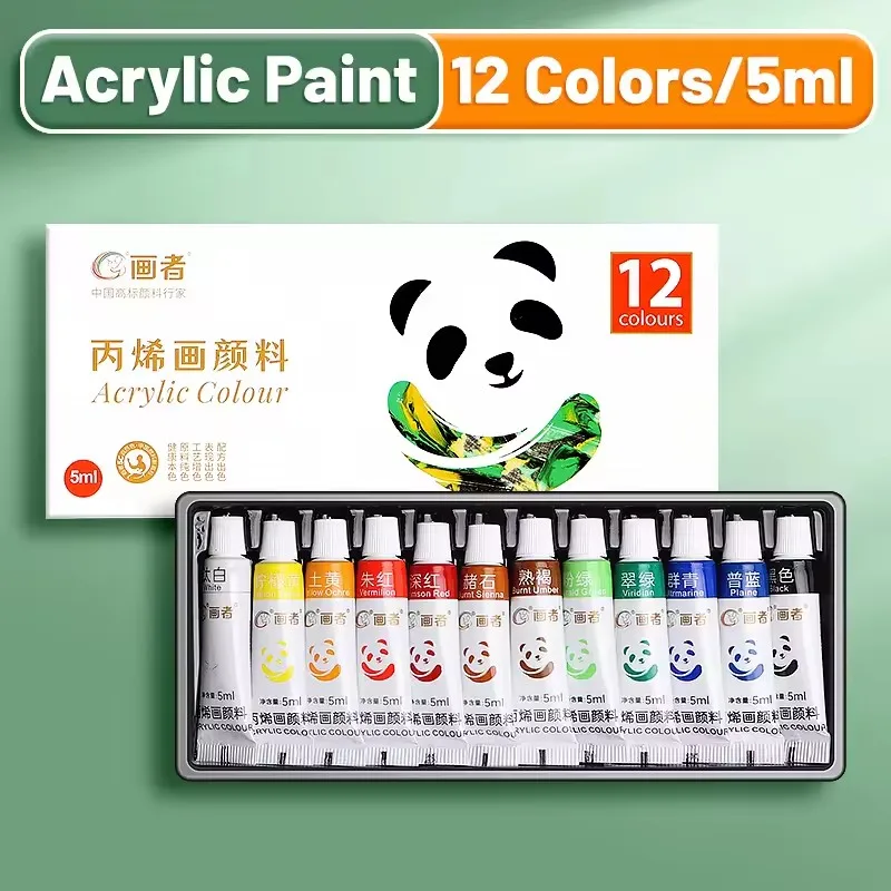 Acrylfarben-Set - 12/18/24 Farben, 5ml/0,17 Unzen, Wasserfest und Tragbar, Reich an Pigmenten, Geeignet für DIY-Bastelarbeiten – Detail 2