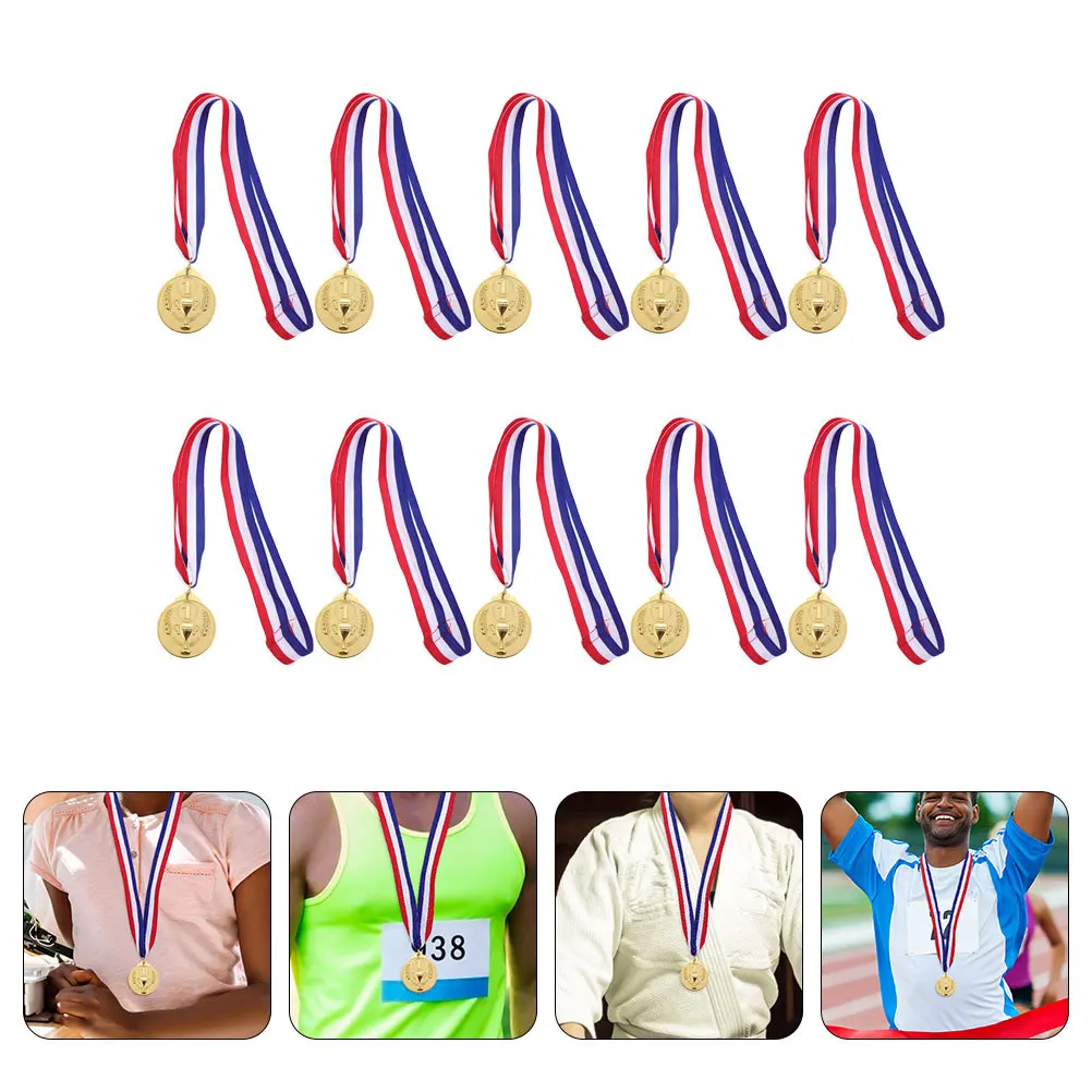 

10pcs Gold Medals For Kids Awards Competition Winner School Sports Trophy Souvenir Medal Recognition