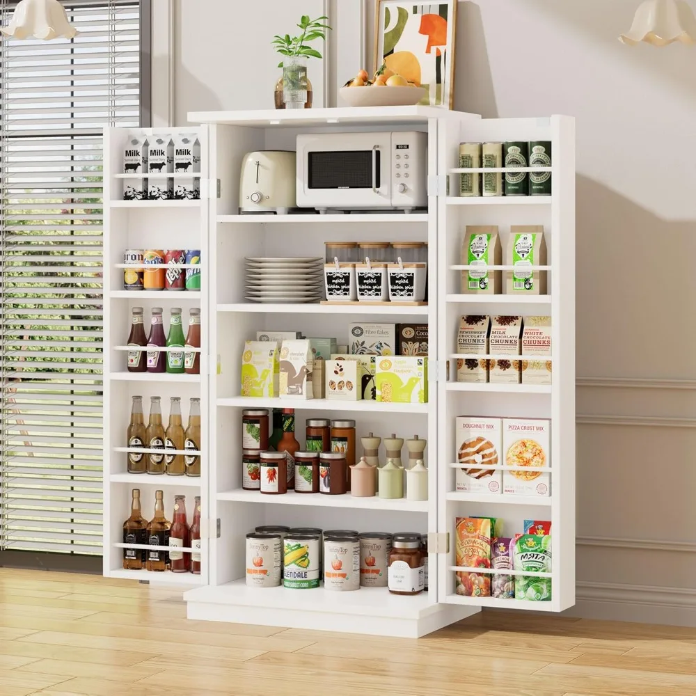 

47in Kitchen Pantry Cabinet, Wood Kitchen Storage Pantry Cabinets Freestanding Pantries Cabinets with Doors, Customized