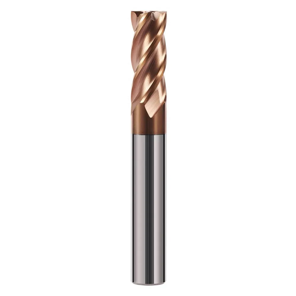 HRC58 Alloy Coating Tungsten Steel Carbide Milling Cutter CNC Machine Machining Flat Endmill Tools 4-Flutes 1.0-25.0mm 250L 300L