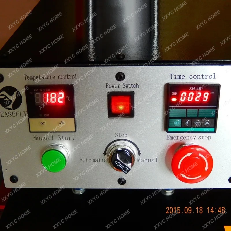 Pneumatic double station heat press machine, multi-specification high-power clothing heat press machine