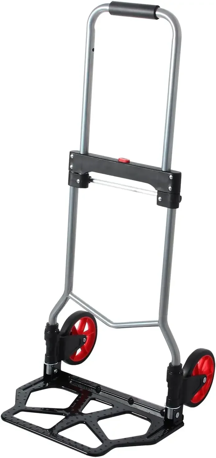 240lbs Capacity Dolly Cart with Rope,Steel Portable Cart Telescoping Handle and Two 6