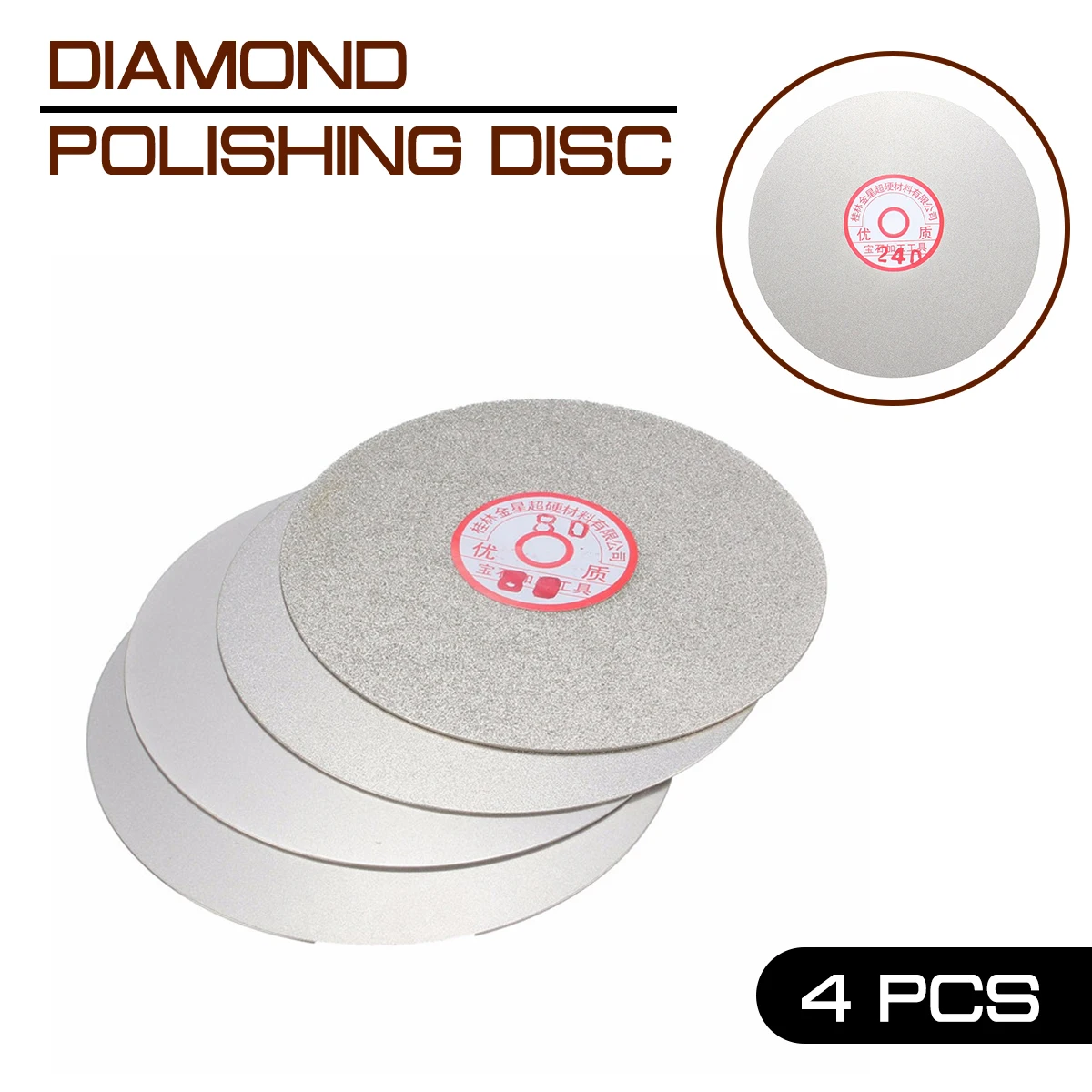 4pcs/set Diamond Polishing Disc 600 800 1200 3000 Grit Lapping Grinding 6