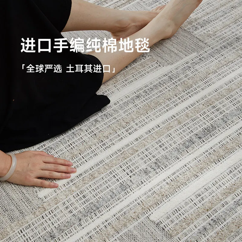 Nordic Simple Turkey Style Living Room Carpet Grey Color Vintage Sofa Area Rug Vintage No Glue Large Sofa Coffee Table Floor Mat