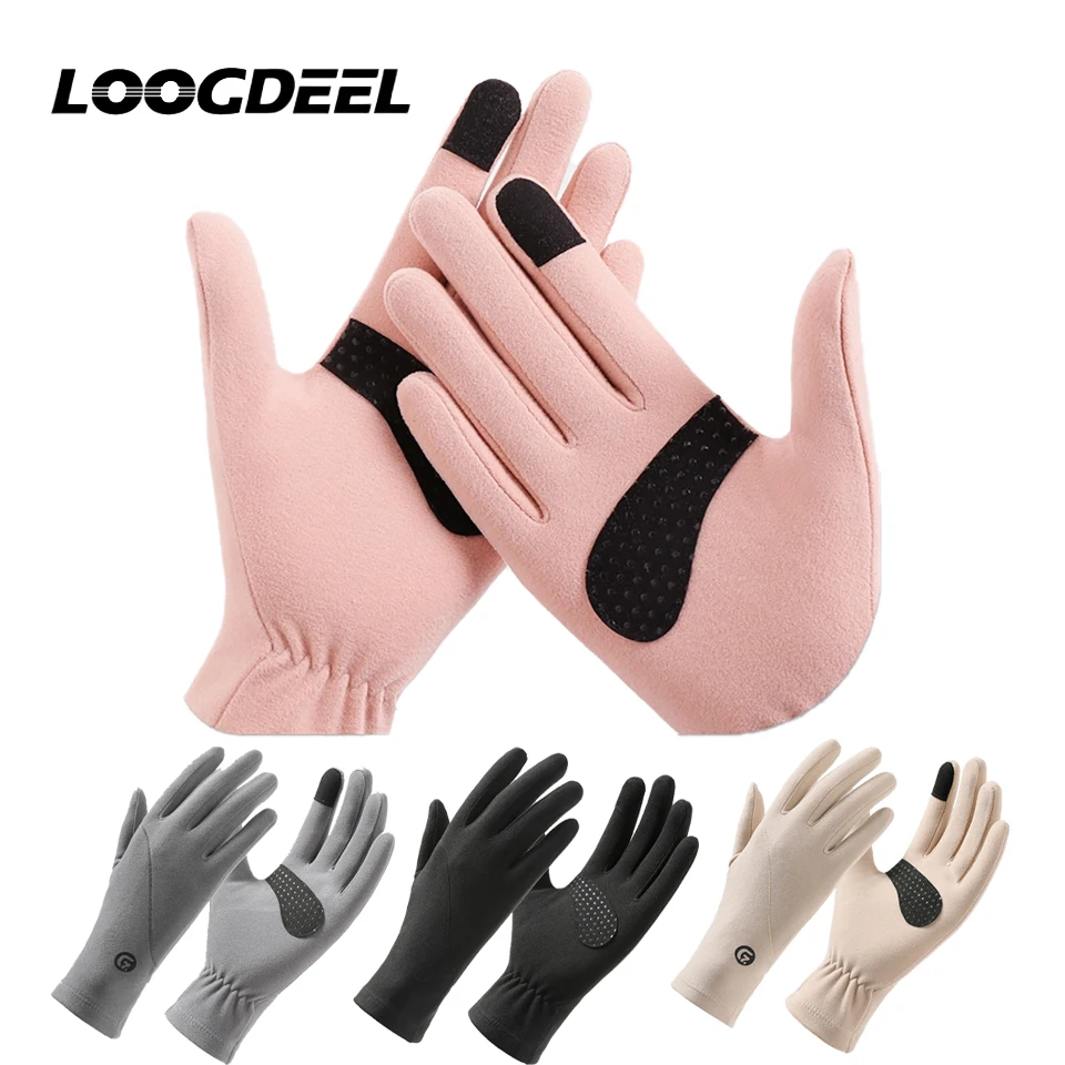 AliExpress loogdeel LOOGDEEL Women Winter Touch Screen Warm Windproof Cycling Driving Running Full Finger Glove Mittens New Fashion Lady Gloves