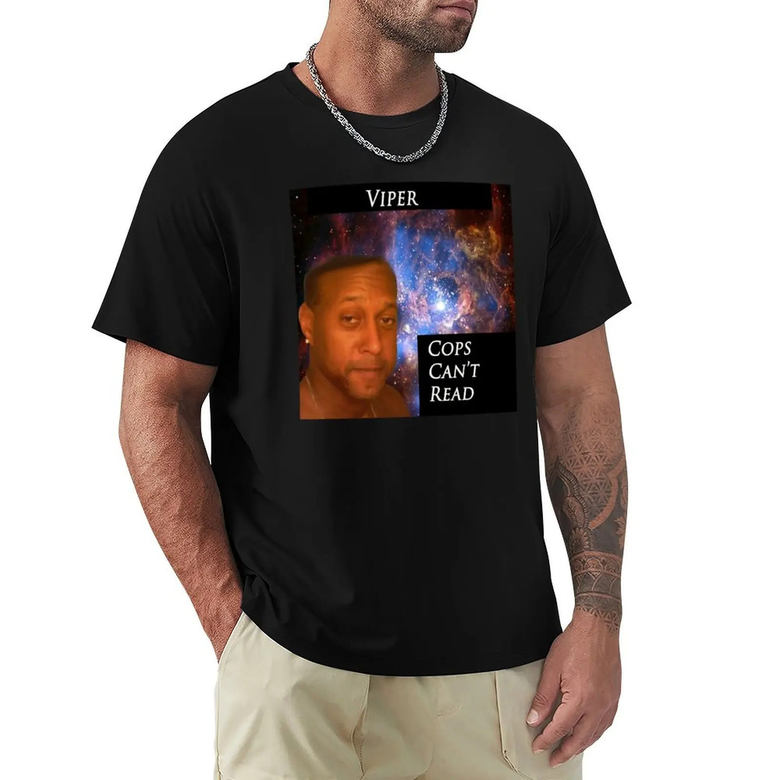 Cops Can't Read Viper the Rapper T-Shirt Classic Basic Casual T-Shirt