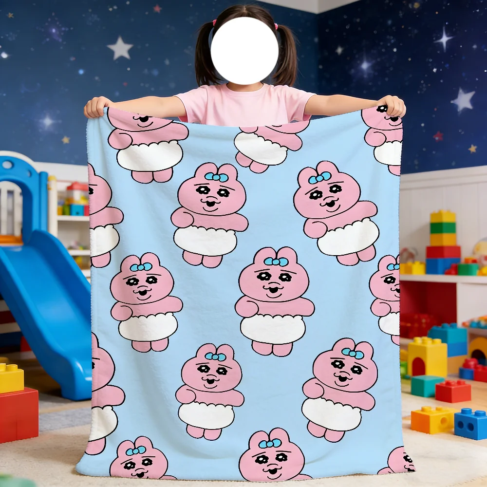 Decke für den Haushalt, weiche Cartoon-O-Opanchu-Überwurfdecke für Picknick, U-Usagi-Bett, Sofa, Zuhause, Schlafzimmer, niedlich, gemütlich, warm, Hase, bequem