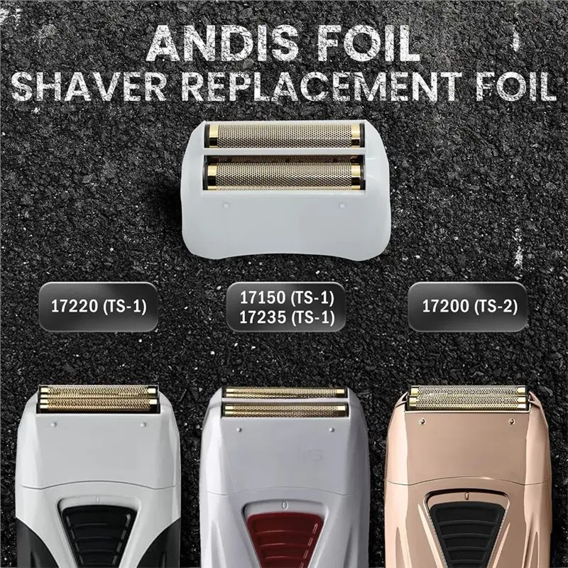 Replacement Foil Shaver 2 Pack For Andis Model TS-1, TS-2 17150/17155/17200- Blade For Smooth Slick Shaves