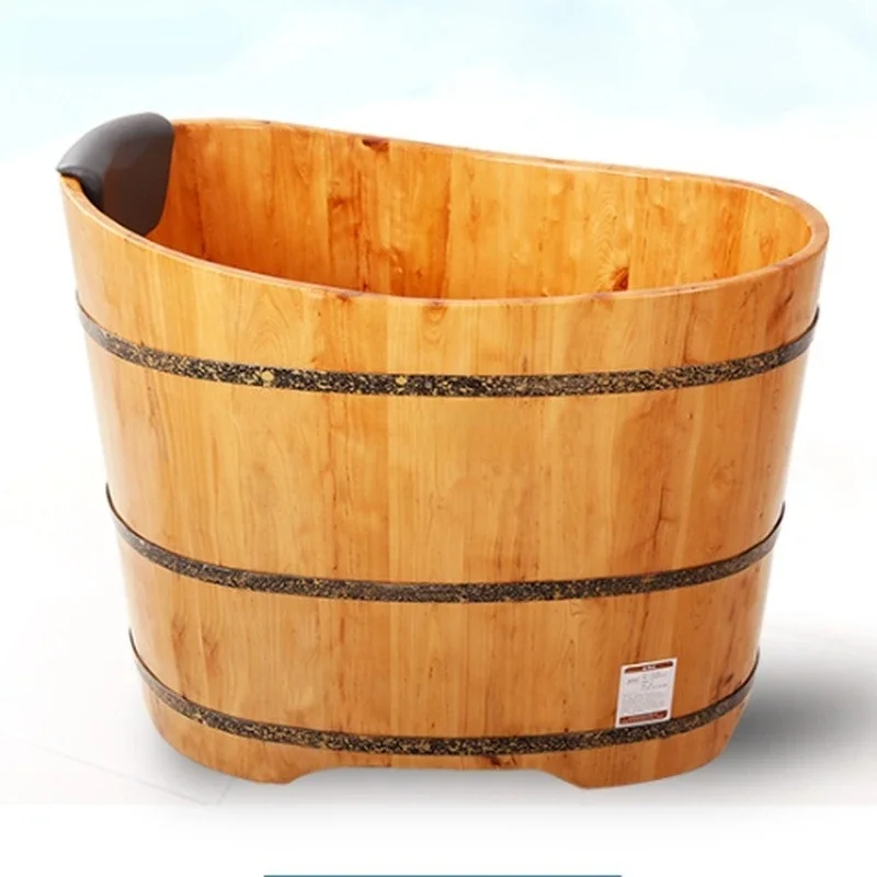 High Quality Bathtub Cask Adult Solid Wood Small Bathroom Tub Wooden Bath Household Hot Tub