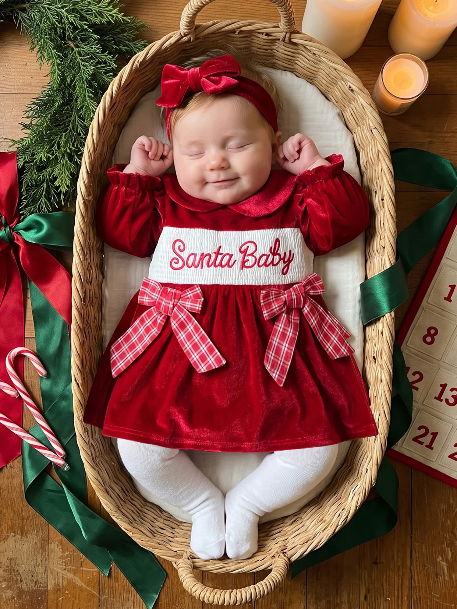 Girls Christmas Romper Outfit 3