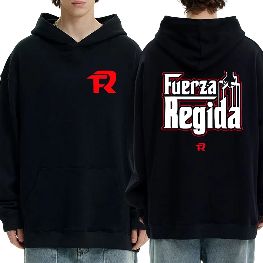 

Music Group Fuerza Regida World Tour 2025 Double Sided print Hoodies Unisex vintage hip hop streetwear Men women Fleece pullover