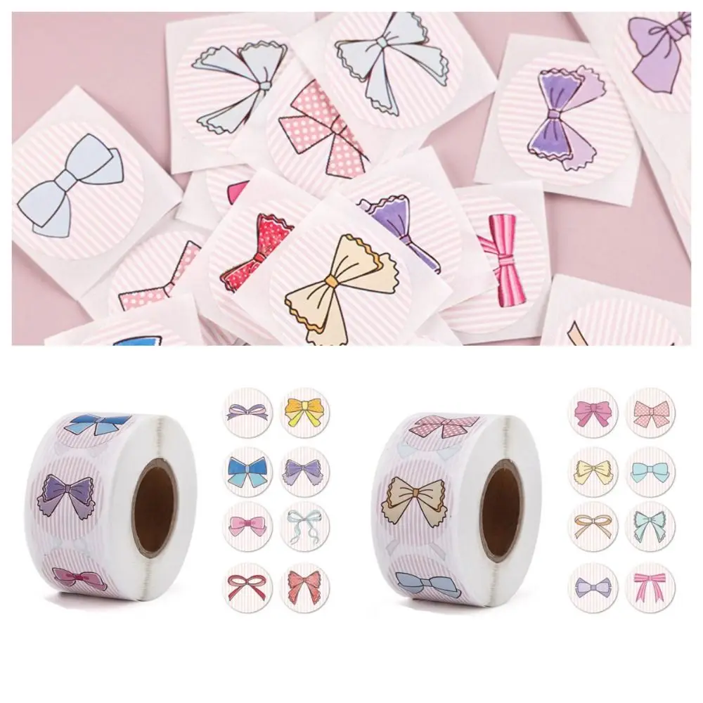 500 Stuks/Rol Sticker Decor Strik Sticker Zelfklevend Label Rond Baklabel Label Sticker Stijlvolle Enveloppen Afdichting Sticker