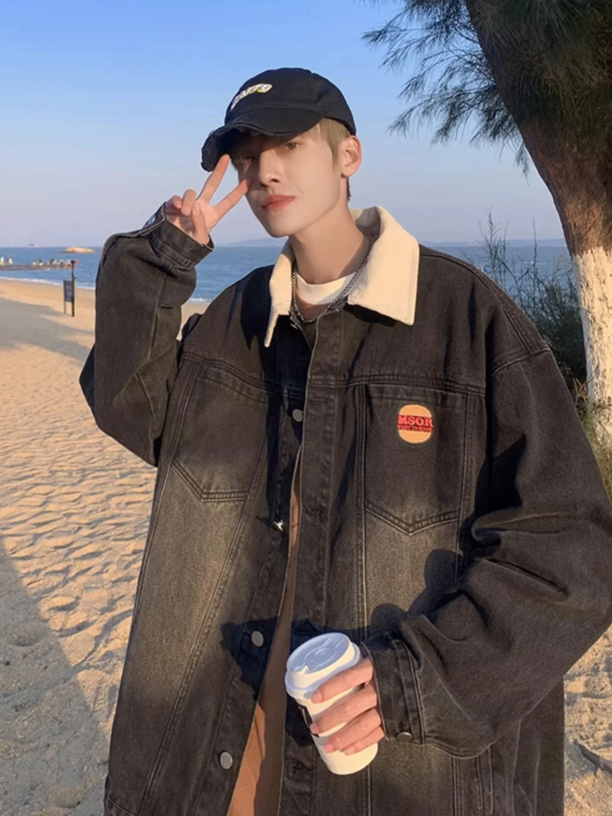 

Мужская джинсовая куртка в стиле кэжуал с воротником, рабочая одежда, весна-осень, американский ретро-стиль, премиум-качество, чистый дизайн, для отдыха и работы.