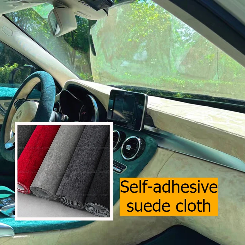 

Faux Suede Fabric Self Adhesive Auto Interior Door Workbench Decor Suede Wrap for Car Roof Upholstery Modification DIY Fabrics