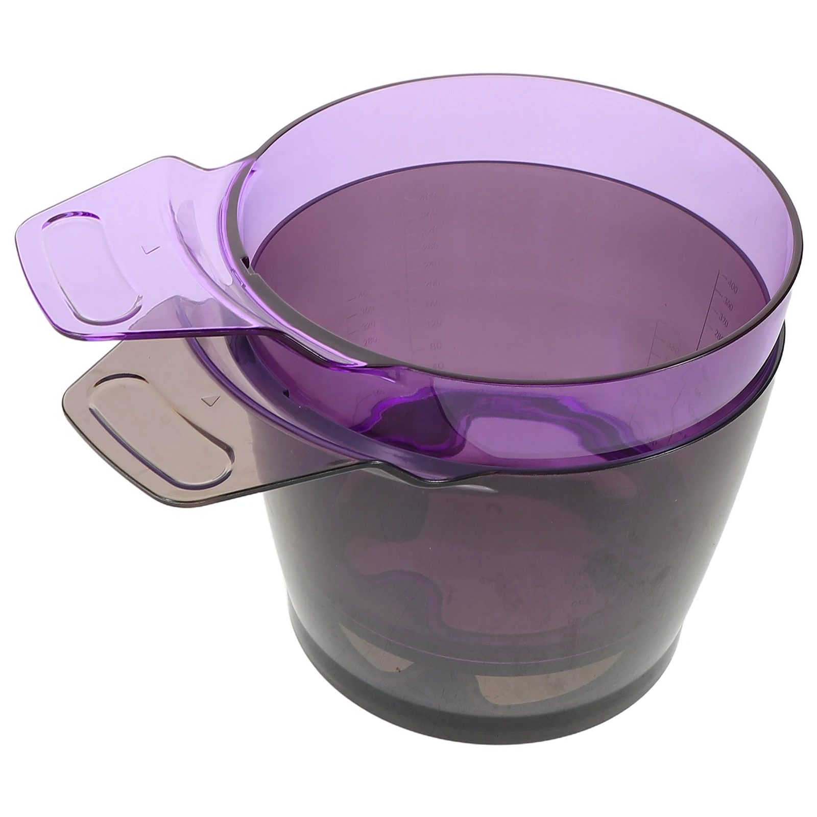 

2pcs Dye Bowl Large Capacity Transparent Salon Use Durable Plastic Coloring Bowl With Handle Anti-Slip Base For Efficient Color