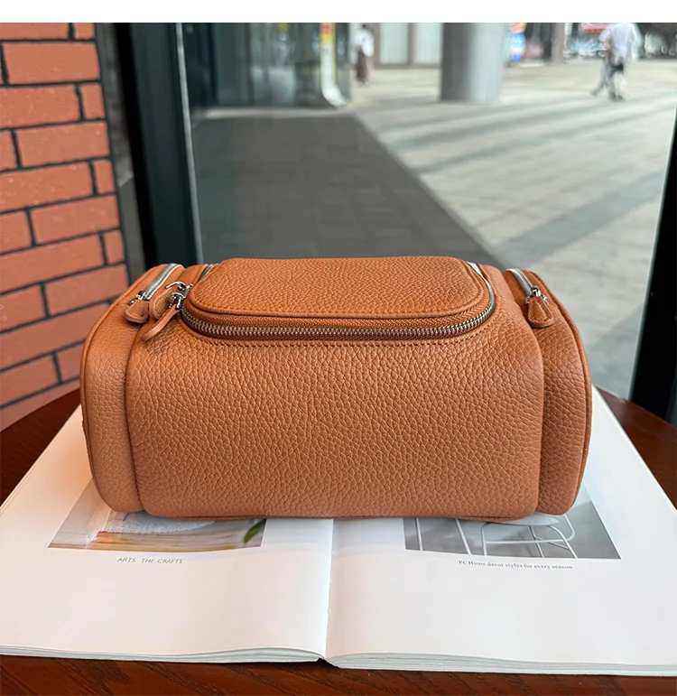 Echtes Leder Unisex Hängende Kosmetiktasche Reise Große Kapazität Multifunktionale Premium Toilettenartikel-Aufbewahrungstasche Tragbar – Detail 29