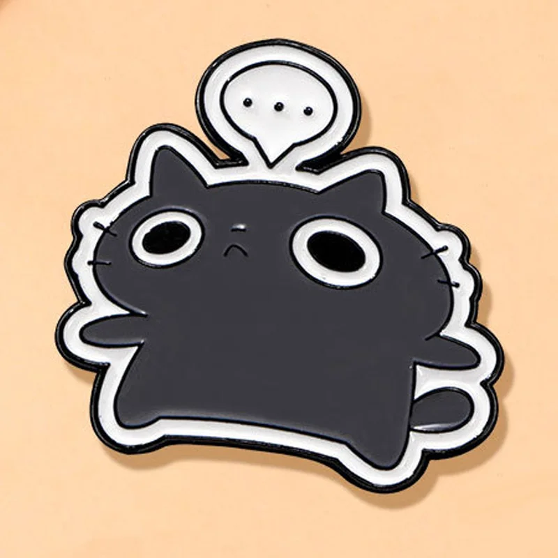 Depressed Cat Brooch Cute Animal Waist Cinching Buckle Backpack Decoration Badge