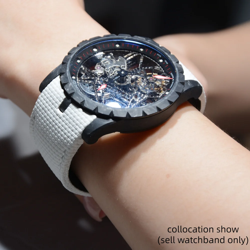 Für Roger Dubuis EXCALIBUR FKM Fluorkautschuk-Leder-Uhrenarmbänder 42 mm RDDBEX0405 elastisches Armband für Herren, individuelles Zubehör