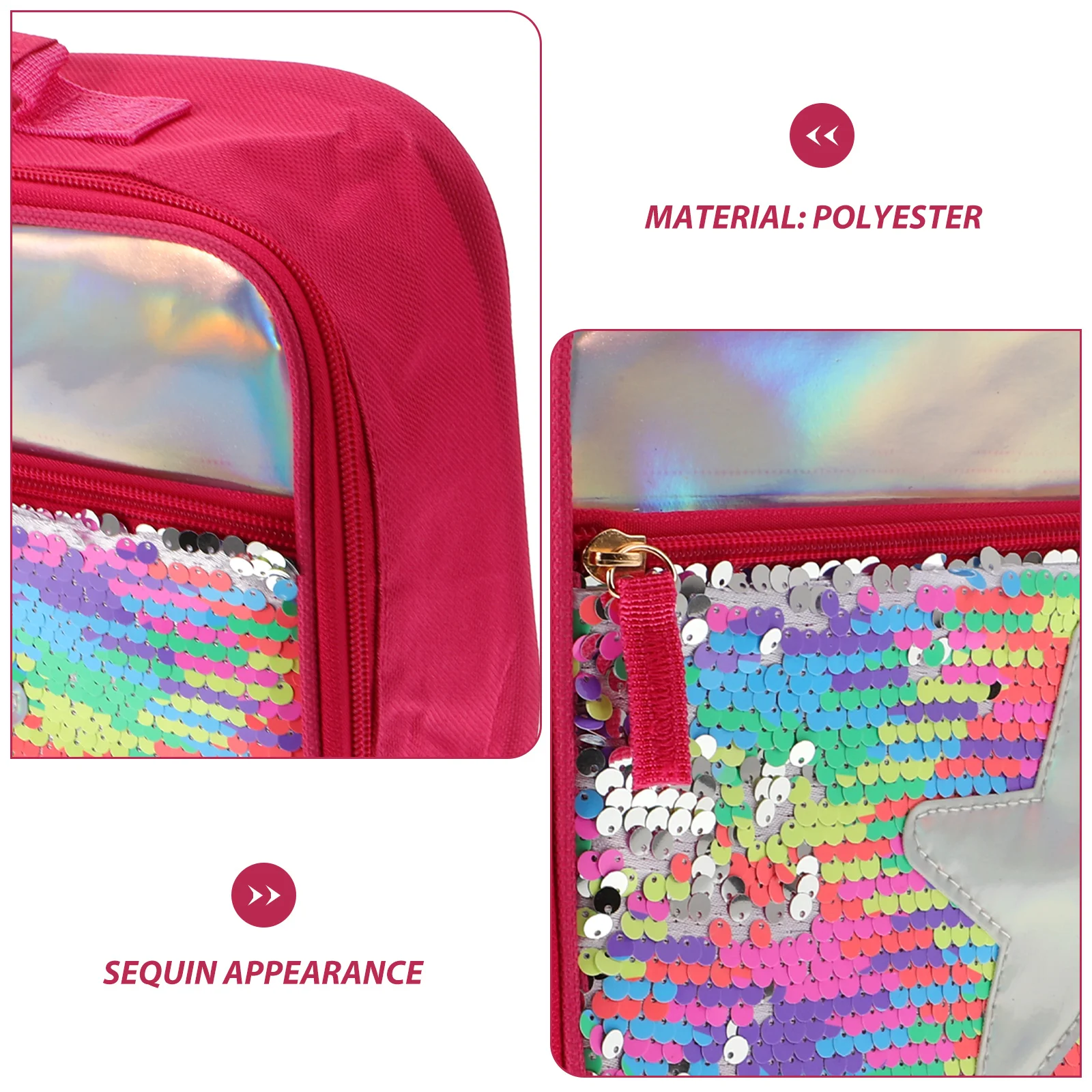 

Lunch Cooler Bag Portable Tote Sequin Bento Heat Retaining Storage Pouch s Handbag