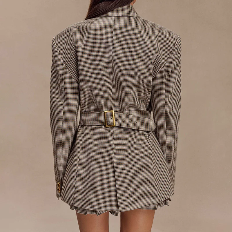 Spring and Autumn 2025 Slim-fit Suit Jacket Fashion Temperament Plaid Lapel Women's Jacket