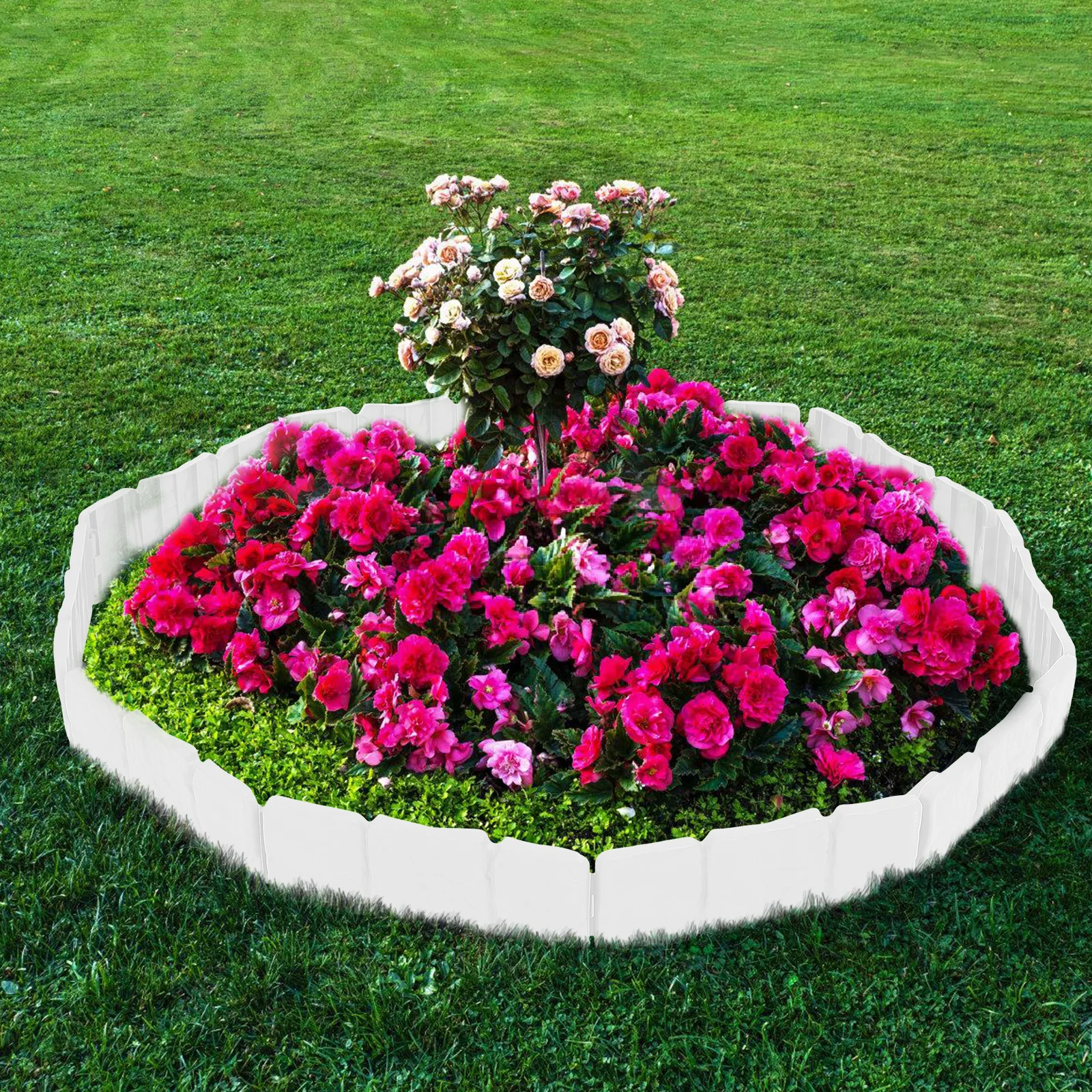 

1 комплект, пластиковый садовый забор с каменным видом, окантовка для ландшафтного дизайна, цветочные кровати, границы газона, прочный маленький ограждение на открытом воздухе для детей