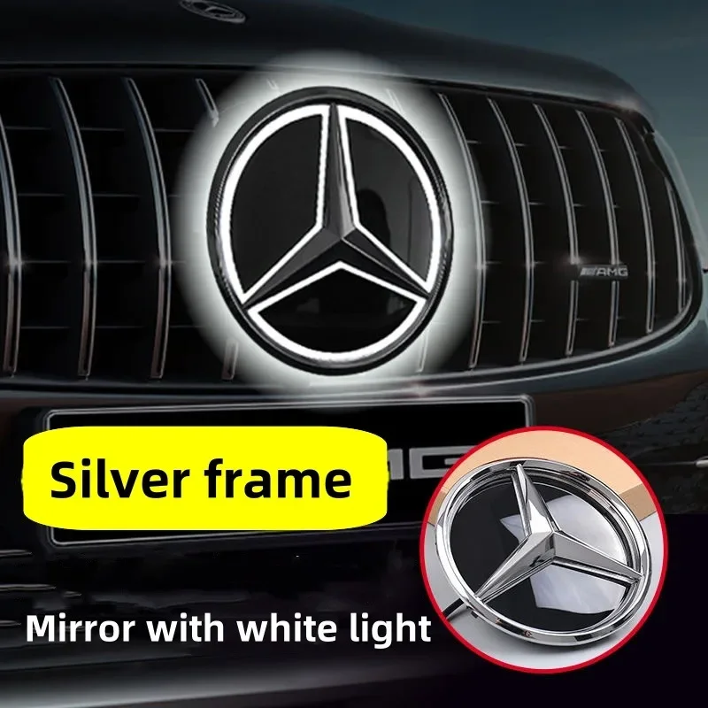 

Car Front Grill Logo Light mirror face LED Badge For Mercedes Benz W205 W218 W207 W176 Emblem Luminous Decorative Light