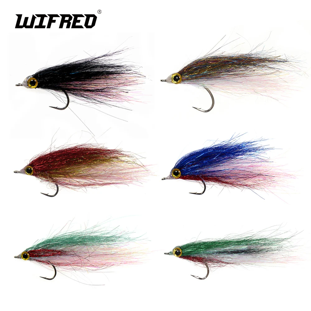 Wifreo Wounded Ice Minnow Fly Ice Dub affondamento lento salmone trota branzino luccio Steelhead Redfish pesca a mosca mosche esche