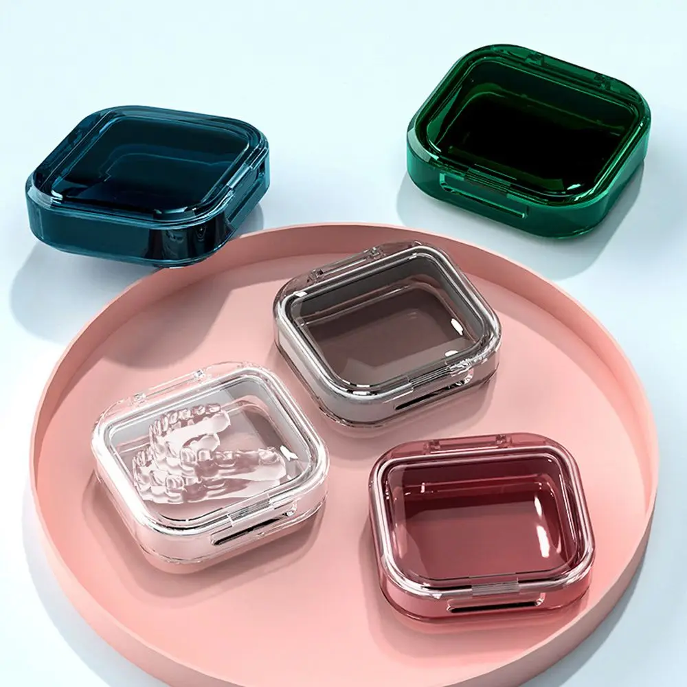 Plate Pill Box Cosmetic Case Invisible Braces Storage Case Earring Storage Case Rings Container Transparent Jewelry Box