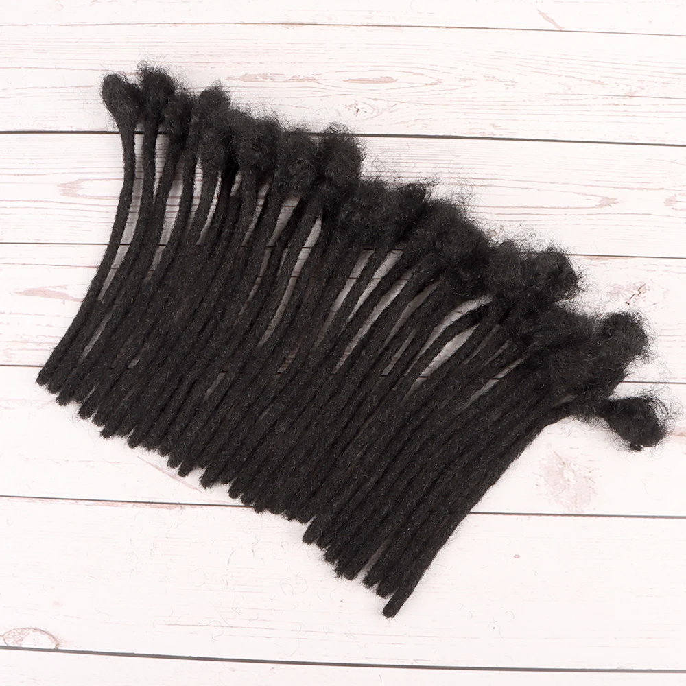 Orient fashion Großhandel handgemachte häkeln schwarze Dreadlocks 10 Zoll 0,6 cm 80 Stränge synthetisch mit menschlichem Haar kann gefärbt werden