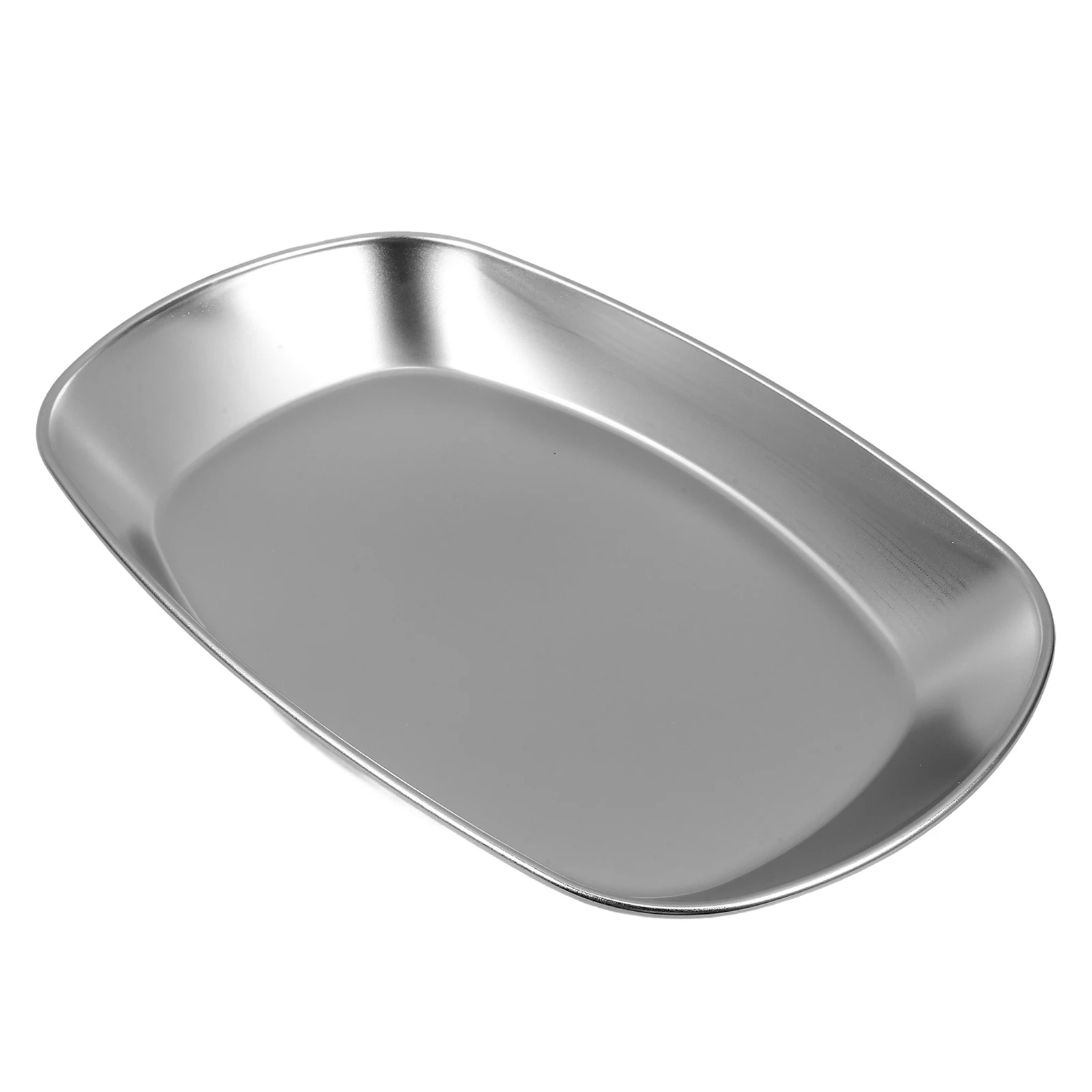 

Stainless Steel Barbecue Plate Pasta Platter Kitchen Serving Tray Reusable Dishwasher Safe Metal Food Plates Snack Dinner