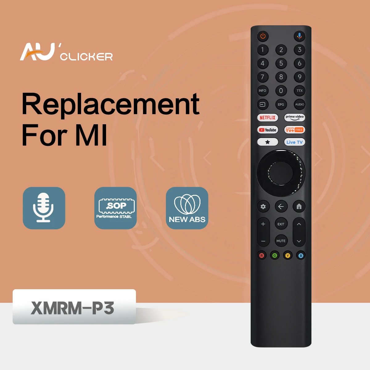 XMRM-P3 Replacement Voice Remote Control for Xiaomi QLED TV P1/Q1/Q2 SSeries Bluetooth Smart Remote