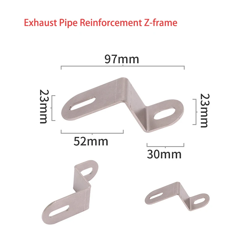 Motorcycle Exhaust Pipe Universal Stainless Steel Connection Extension Bracket Welding Port Adapter Gasket Pull Hook Fittings