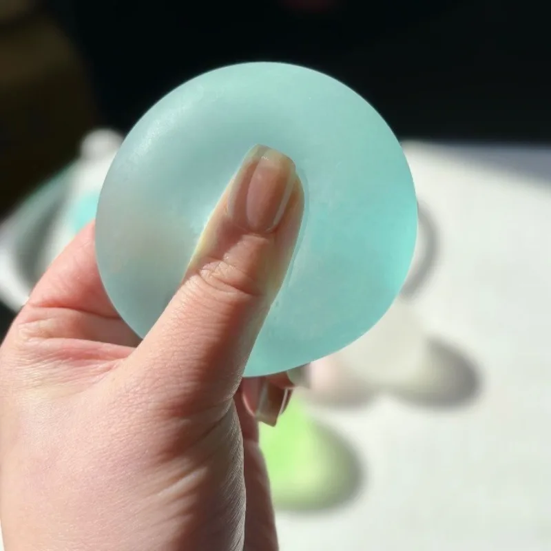 Juguete Blandito de Mochi Rosa Suave, Bola de Maltosa Transparente para Apretar, Juguete Sensorial de Rebote Lento con Aceite de Coco, Juguete ASMR para Aliviar el Estrés para TDAH y Autismo, Lindo Regalo Navideño para Niños y Adultos