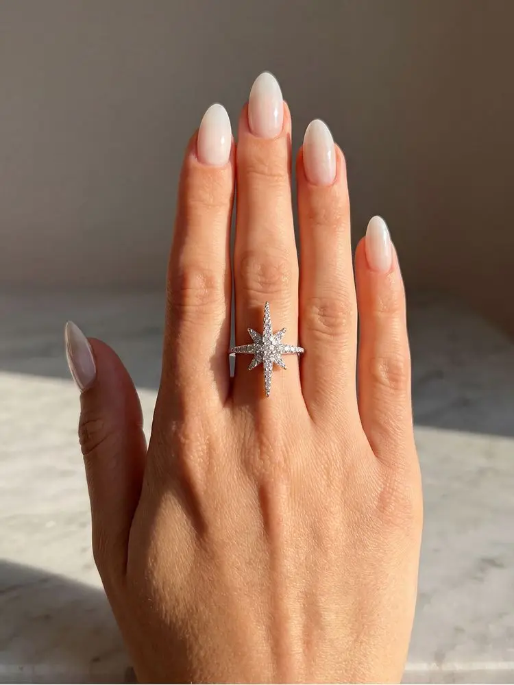 Echter Moissanit-Diamant mit Zertifikat, Brillante Ringe für Damen, Alltag und Party, 925 Sterling Silber, Edle Schmuckstücke – Detail 2