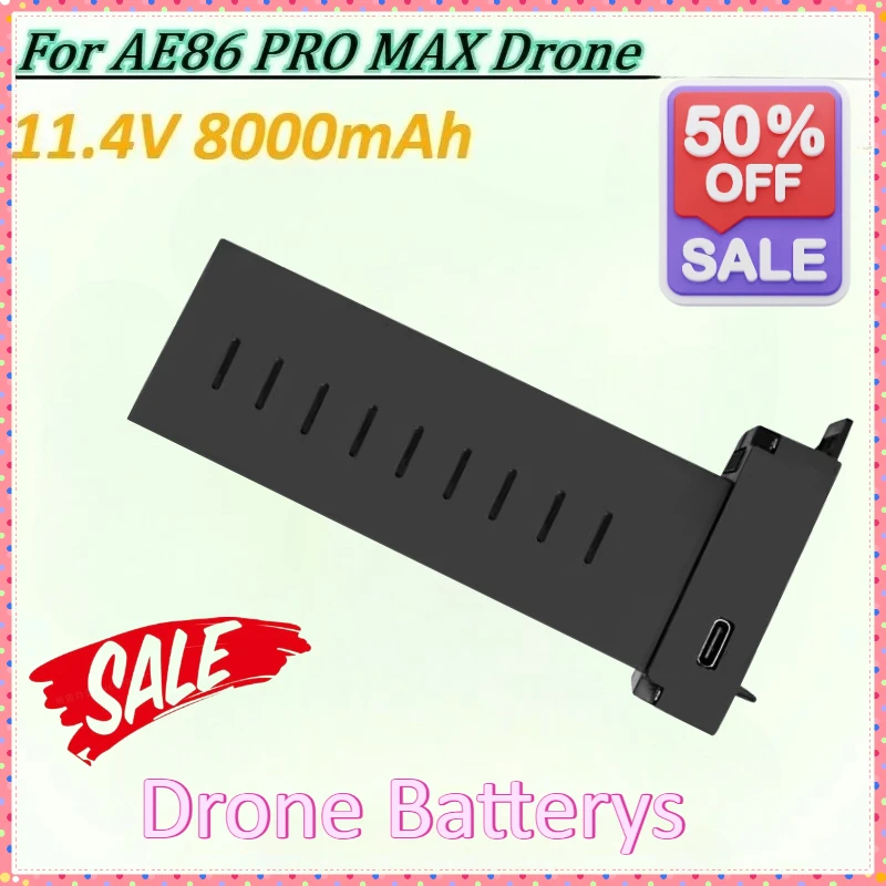

Drone Battery AE86 PRO MAX 8K 8000mAh 11.4V for AE86 PRO MAX Plus Carbon Fiber Spare Parts Accessory Rechargeable Battery