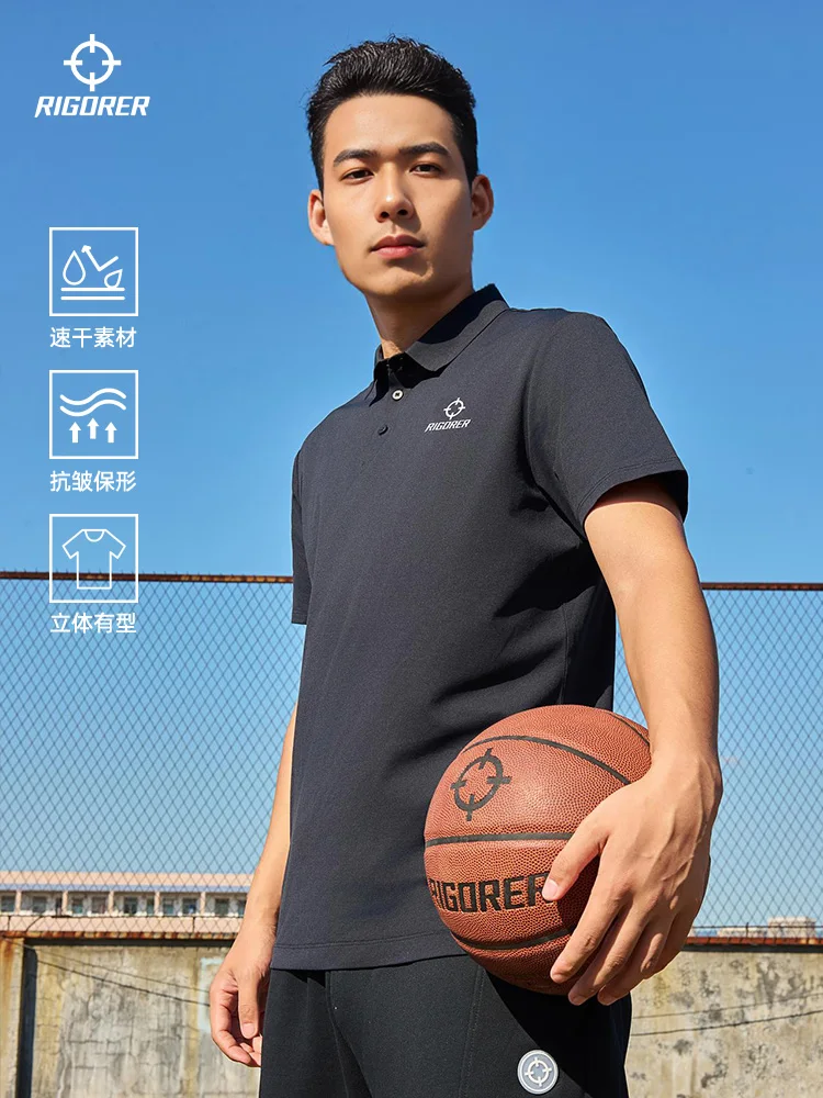 

RIGORER Leader Polo Shirt Short-sleeved Men's Sports T-shirt Summer New Business Ice-sensitive Sun-resistant Uv-resistant Top