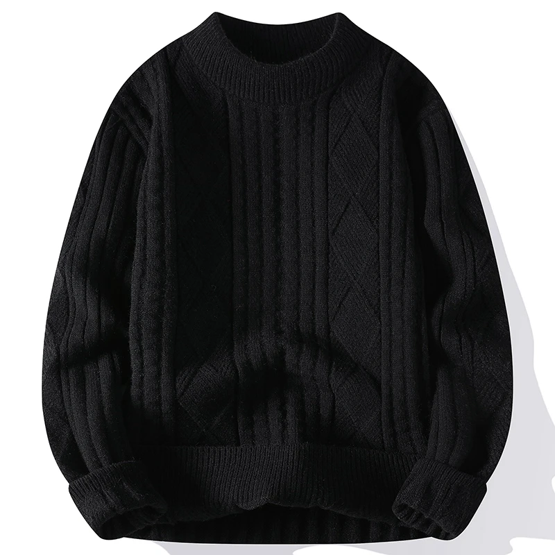 New Knit Pullovers Men Autumn Winter O Neck Loose Knitted Sweater Mens Fashion Long Sleeve Solid Color Casual Pullover Sweaters - Image 5