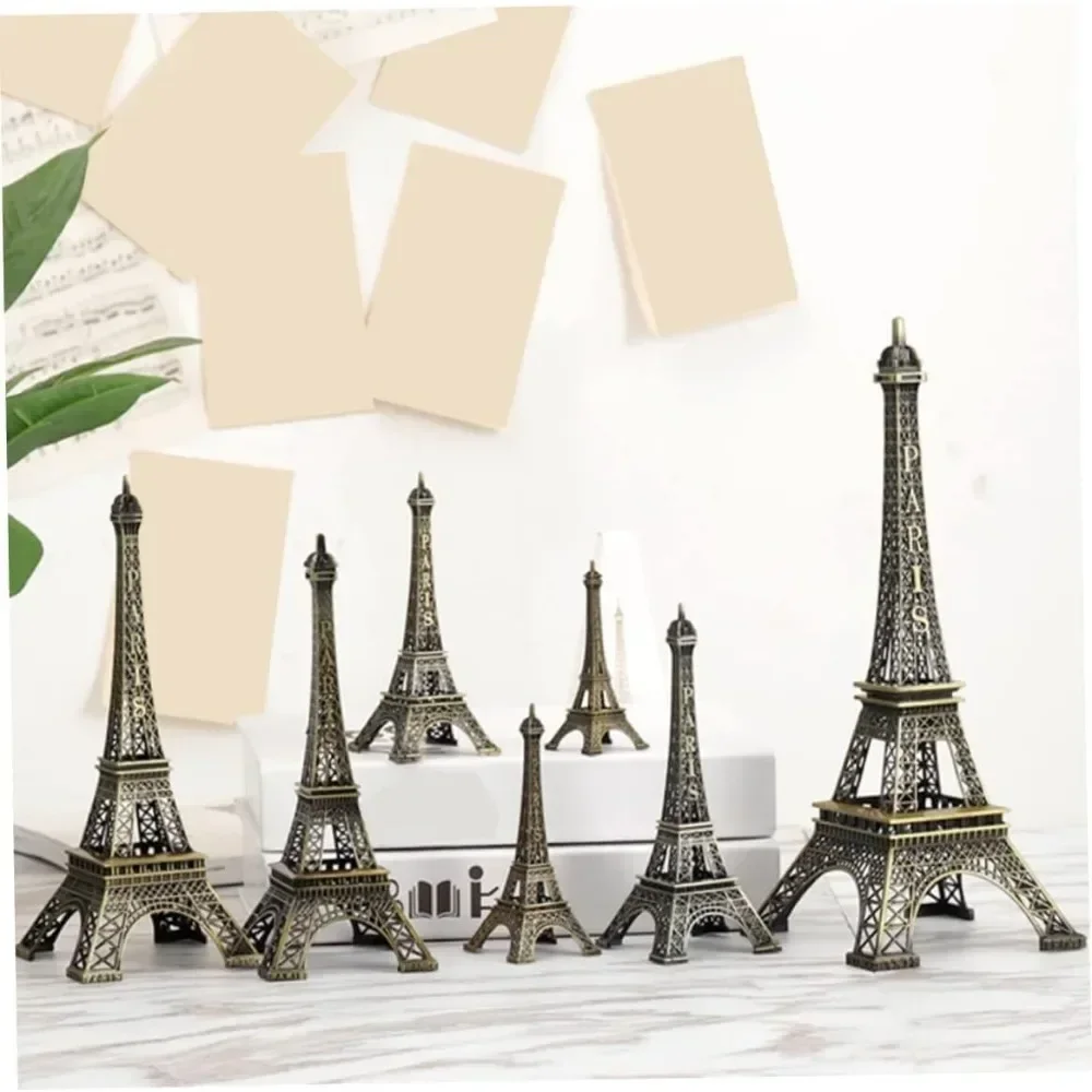 Para 1 mini estatua dorada de la Torre Eiffel, decoración de la Torre Eiffel, decoración de estatuilla de la Torre Eiffel de París, estatua coleccionable