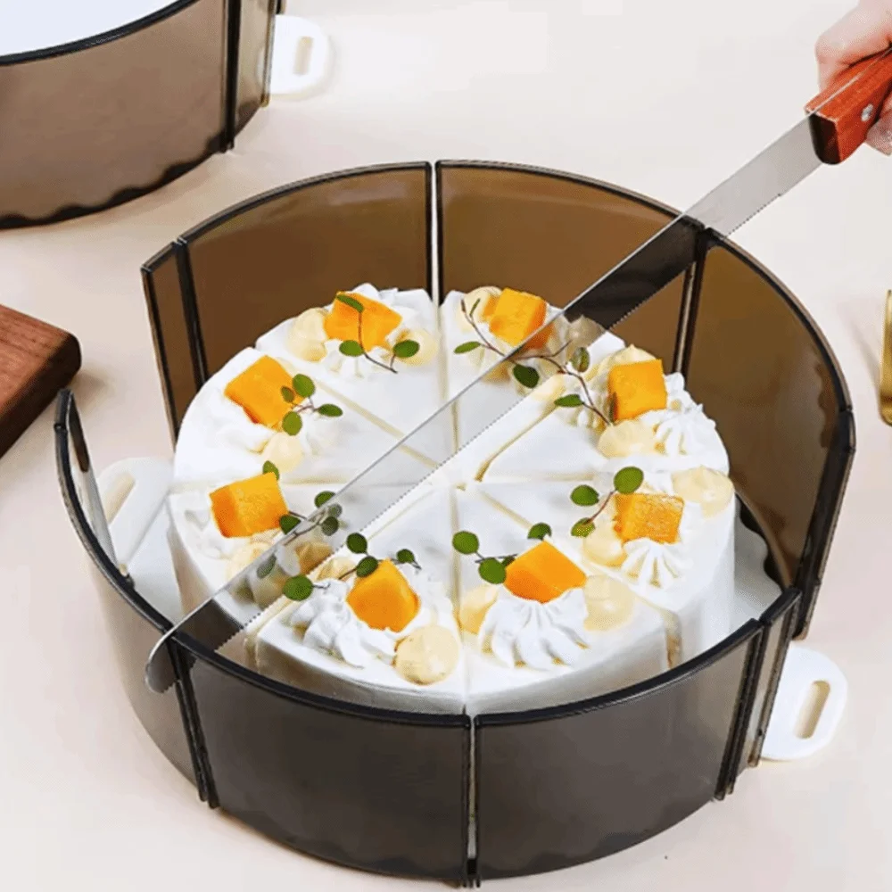 Durable 6/8 Grids Equal Portion Cake Cutter Professional Plastic Uniform Cake Slicer Round Cake Divider Pie